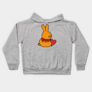 Easter Bunny with Valentine Heart on Valentines Day Kids Hoodie